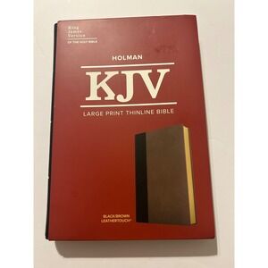 Holman KJV Large Print Thinline Bible Black Brown LeatherTouch 9781087782775